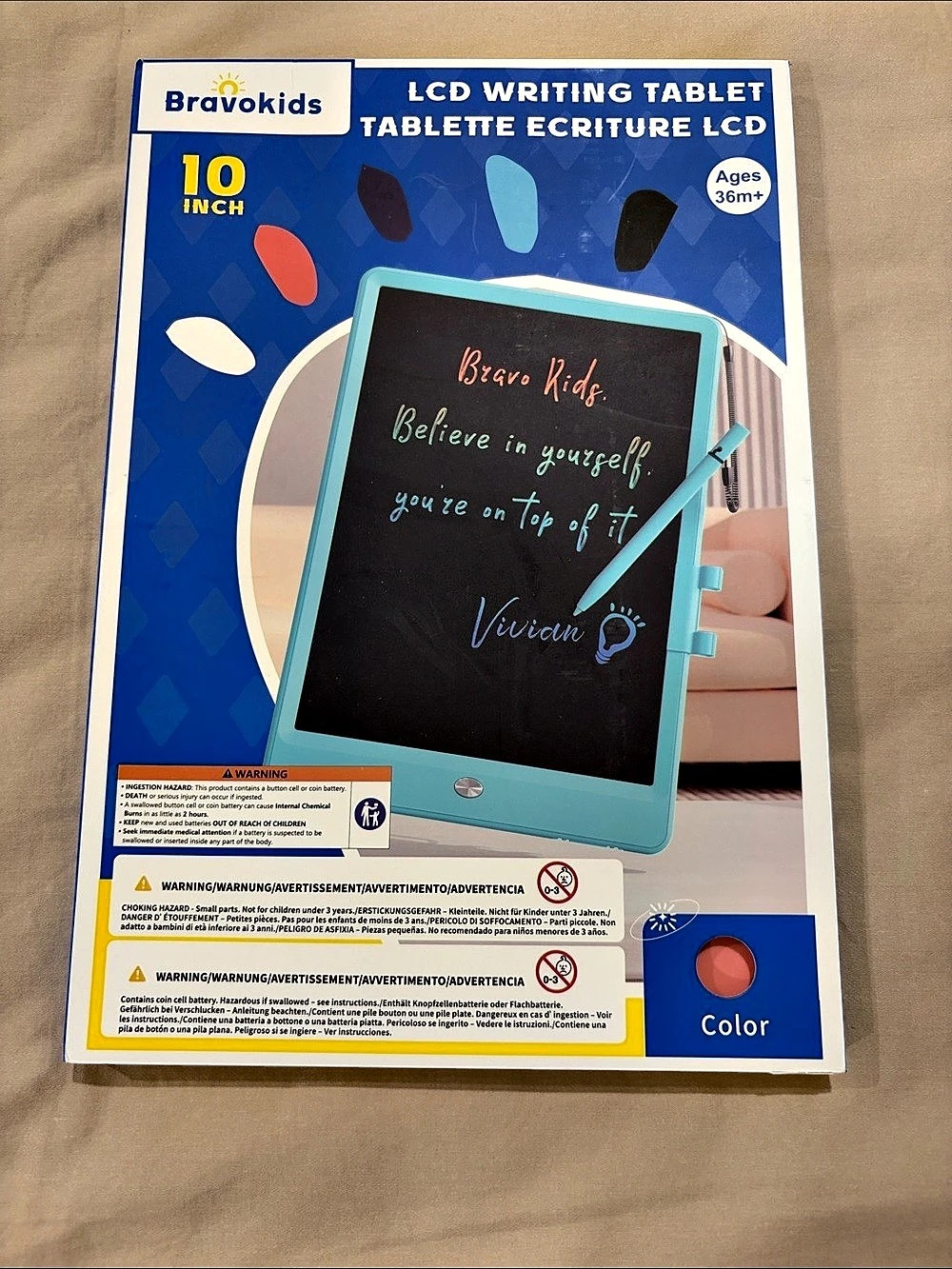 Bravokids 10 Inch LCD Writing Tablet Blue LCD Writing Tablet NWT